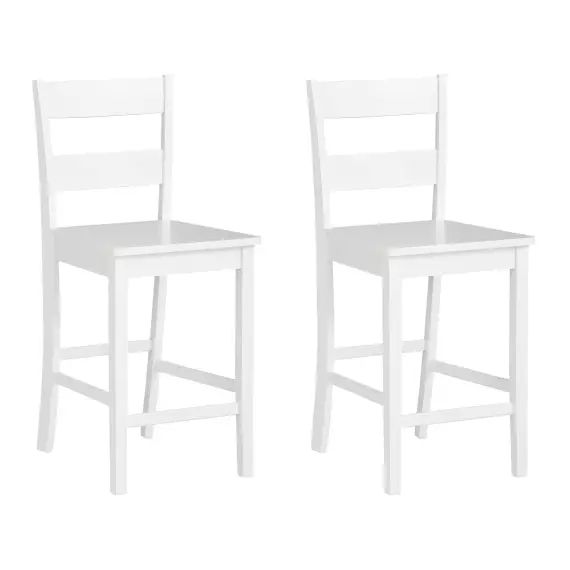 Tabourets de bar set de 2 en MDF blanc