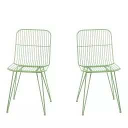 Ombra – Lot de 2 chaises design en métal – Couleur – Vert