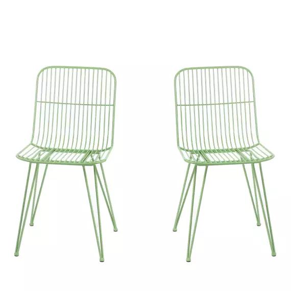 Ombra – Lot de 2 chaises design en métal – Couleur – Vert
