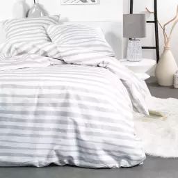 Parure de lit en Polyester Blanc 220×240 cm