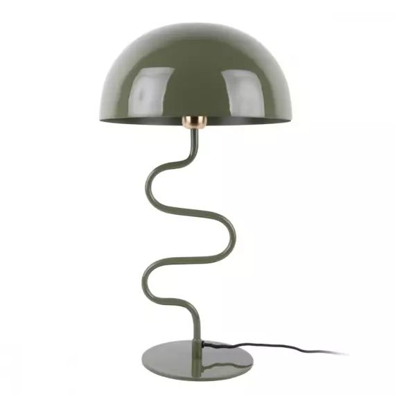 Lampe à poser torsadée métal vert H54cm