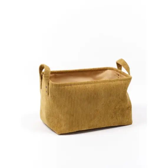 Panier de rangement en velours marron