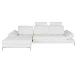 Canapé d’angle gauche 4/5 places blanc