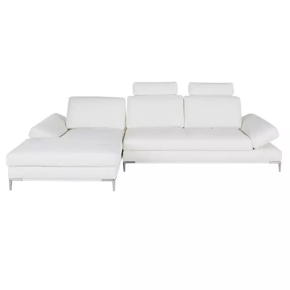 Canapé d’angle gauche 4/5 places blanc