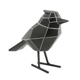 Statue origami bird stripes noir H18cm