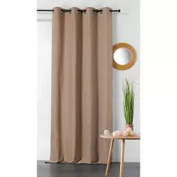 Rideau en coton et chanvre coton taupe 240×135