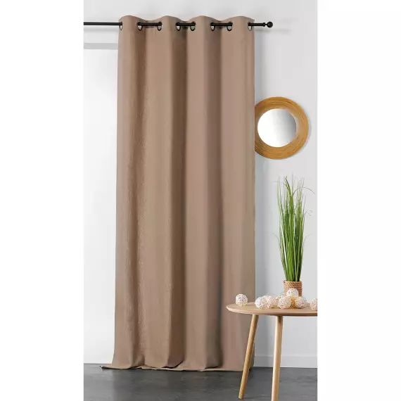 Rideau en coton et chanvre coton taupe 240×135