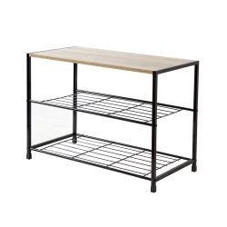 Étagère à chaussures 3 niveaux – Noir