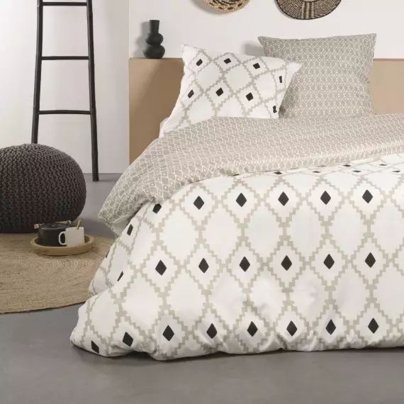 Parure de lit en Polyester Beige 220×240 cm