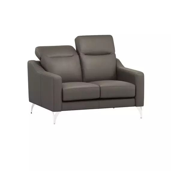 Canapé cuir avec têtières relevables Ben