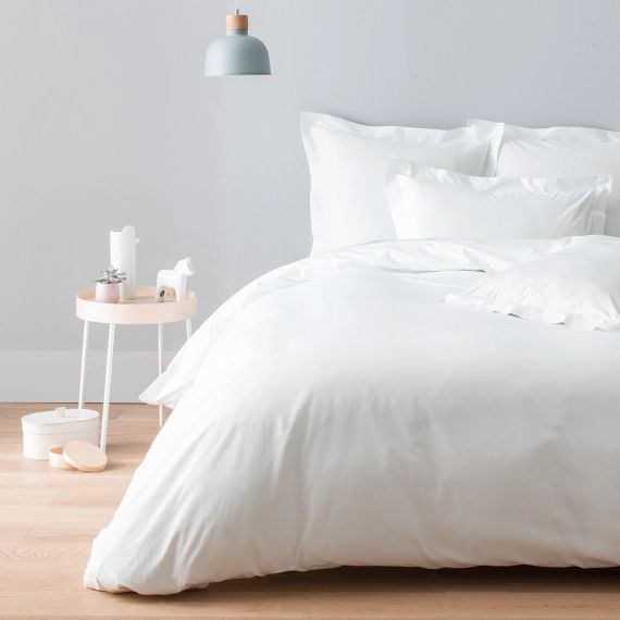 Housse de couette percale coton peigné 160 fils 200 x 200
