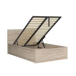 Lit coffre 120×200 sommier inclus naturel clair