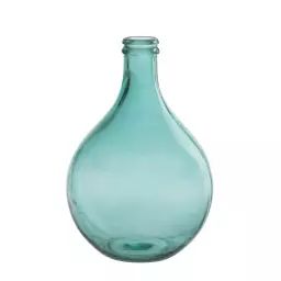 Vase dame jeanne en verre azur 27x27x43 cm