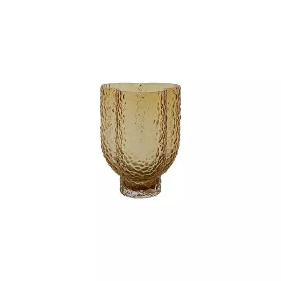 Vase Arura en Verre, Verre soufflé bouche – Couleur Orange – 13.5 x 11.9 x 18 cm