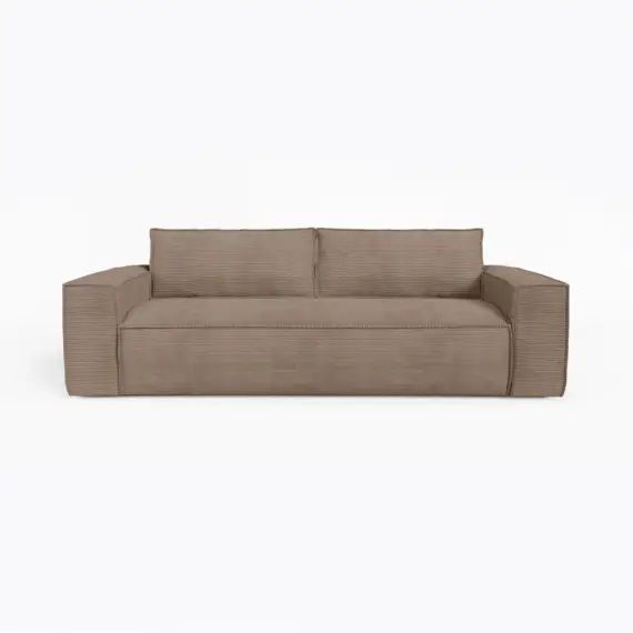 Canapé convertible express dunlopillo velours côtelé taupe 140cm