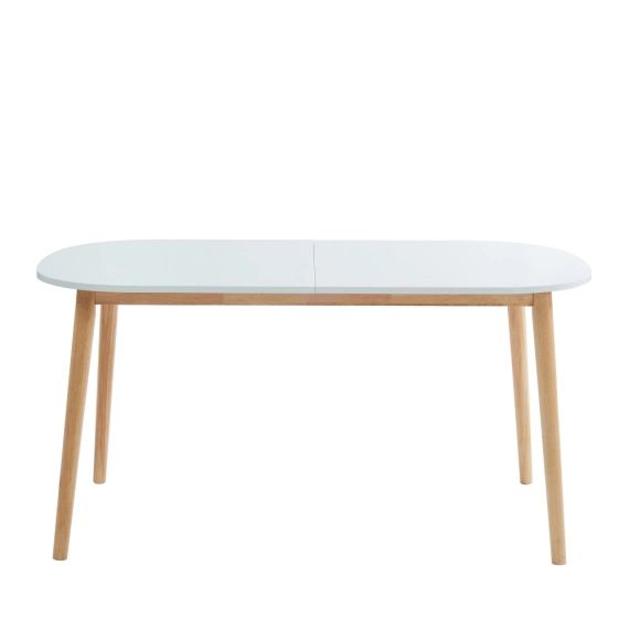 Gurra – Table à manger scandinave extensible 160-200 x 80 cm – Couleur – Blanc