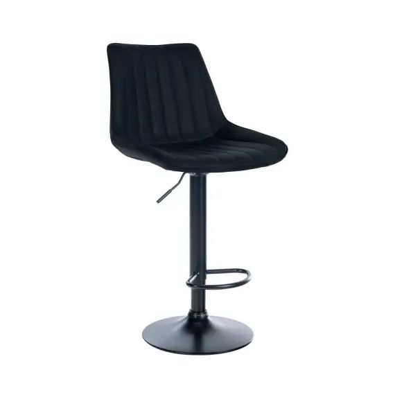 Tabouret de bar similicuir ajustable pivotant similicuir Noir