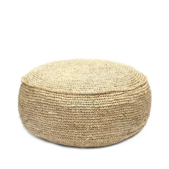 Pouf en raphia naturel