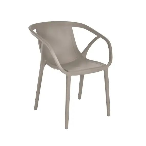 Fauteuil de jardin empilable en polypropylène renforcé taupe