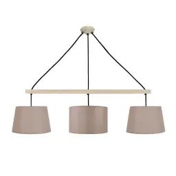 Suspension bois naturel et taupe