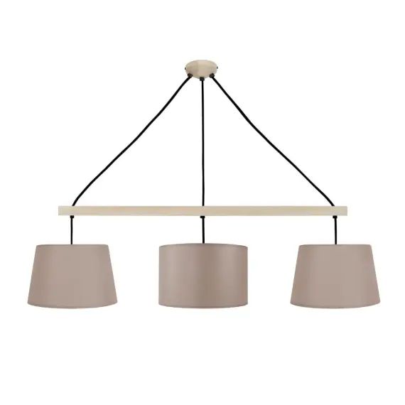 Suspension bois naturel et taupe