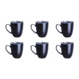 Lot de 6 mugs en grès bleu 40cl