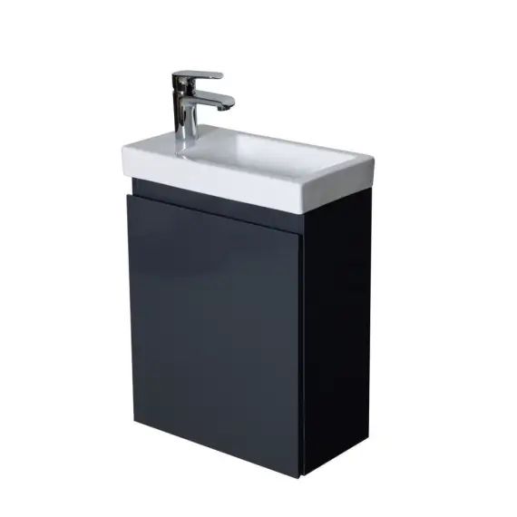 Meuble lave-mains  gris anthracite + robinet noir