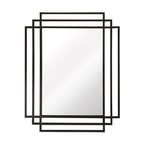 Miroir rectangulaire style Art Deco noir