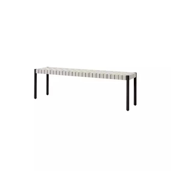 Banc Betty en Tissu, Lin – Couleur Noir – 157 x 74.17 x 46 cm – Designer Jakob Thau