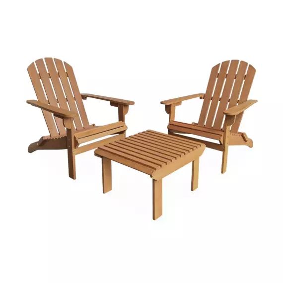 Lot de 2 fauteuils en bois avec un repose-pieds l alice’s