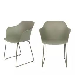Tango – Lot de 2 fauteuils de table en plastique et métal