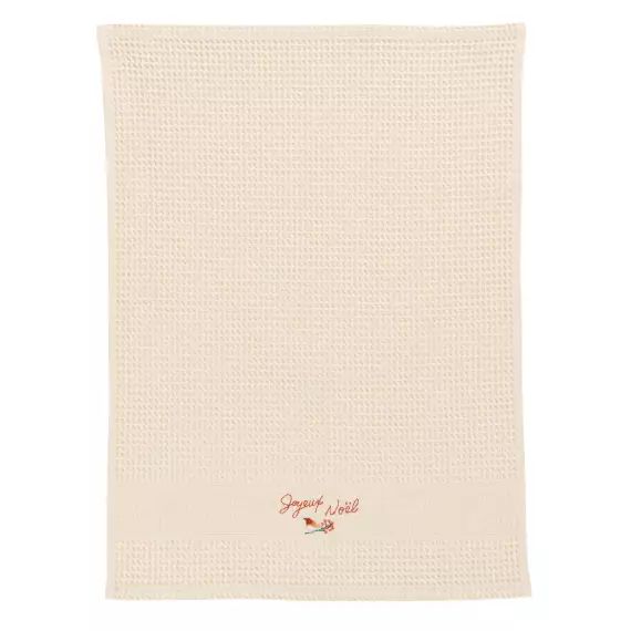 Torchons Coton LISERAIS Blanc Rose - Lot De 6 Tailles 50x77 Cm