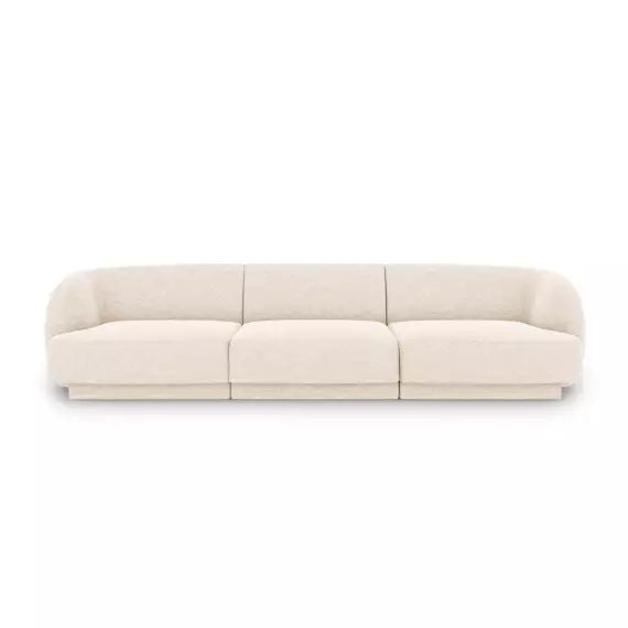 Canapé 3 places en tissu chenille beige clair