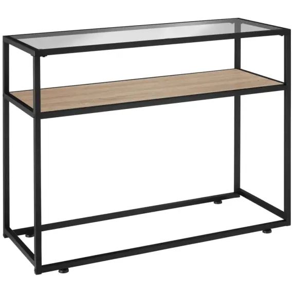 Table console Kilkenny 100x41x80,5cm Bois clair industriel, Chêne