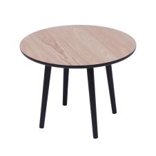 Table d’appoint en bois massif coloris noir et naturel