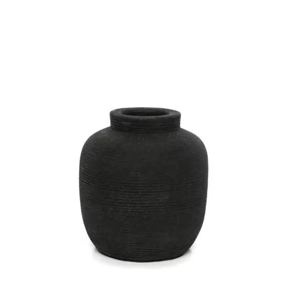 Vase en terracotta noir H14