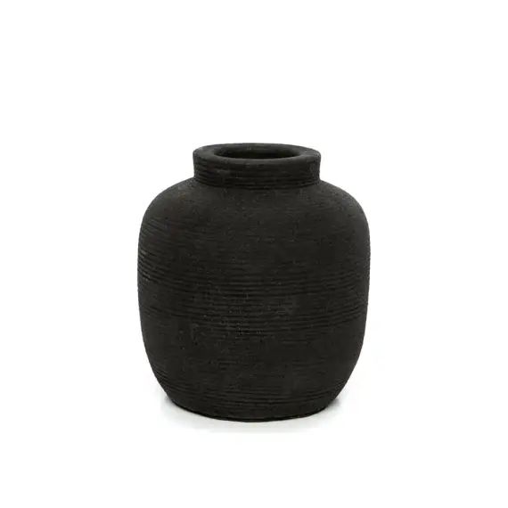 Vase en terracotta noir H14