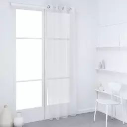 Voilage en Polyester Blanc 135×240 cm