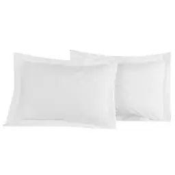 Lot de 2 taies d’oreiller unie percale e Blanc 50×70