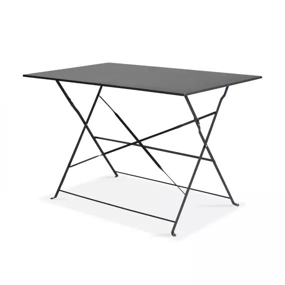 Table de jardin pliante acier gris