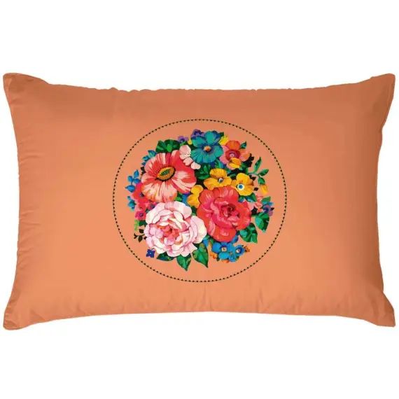 Housse de coussin extérieur fleuri orange 40×60