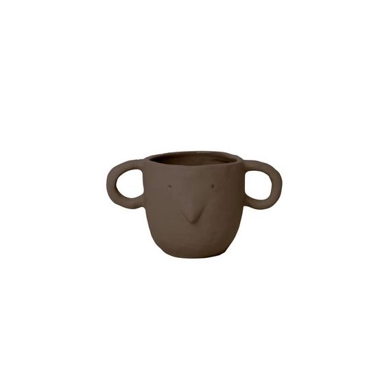Pot de fleurs Mus en Céramique, Grès – Couleur Marron – 16.87 x 16 x 9 cm – Designer Trine Andersen