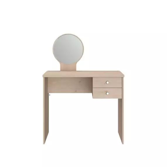 Coiffeuse 2 tiroirs ESTELLE Imitation Chêne