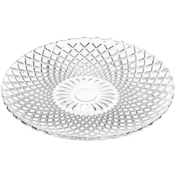 Assiette à dessert transparente verre à motifs harlequin 15x15x1cm