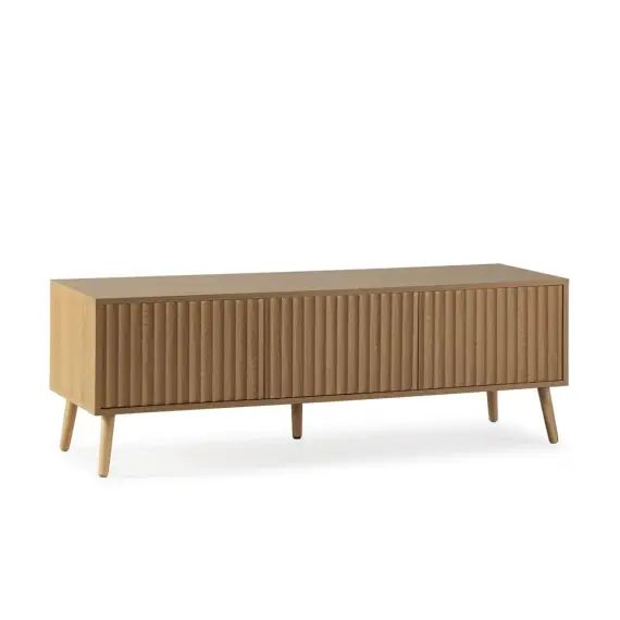 Meuble TV 3 portes chêne, longueur 130 cm