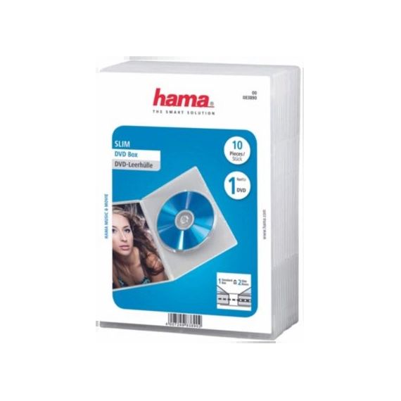 Boite à CD/DVD Hama Slim DVD pack de 10 Transparent