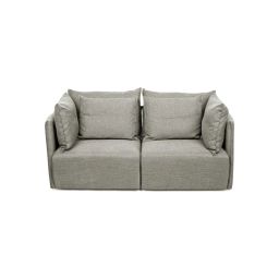 Canapé 2 places gris clair en polyester