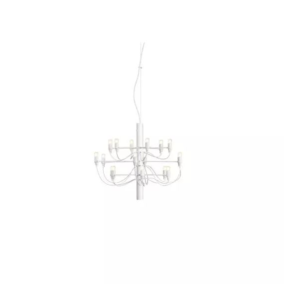 Lustre 2097 en Métal, Fer – Couleur Blanc – 69 x 69 x 51 cm – Designer Gino Sarfatti