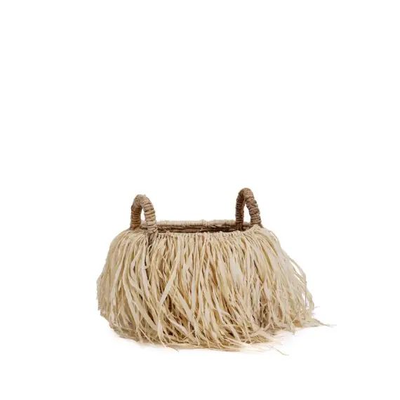 Panier en raphia naturel moyen