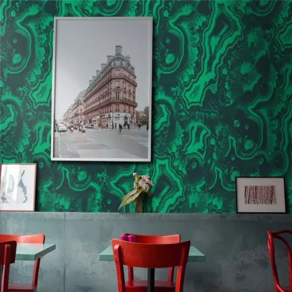 Papier Peint Vert Malachite 250×200 cm